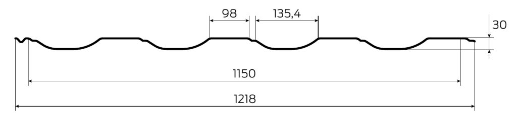 Металочерепиця Кварц - розміри Металочерепиця Кварц - розміри